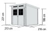 Karibu Gartenhaus GLÜCKSBURG 3 terragrau 19mm Wandstärke