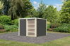 Karibu Gartenhaus QUBIC 1 terragrau 19mm Wandstärke