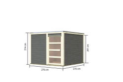 Karibu Gartenhaus QUBIC 2 terragrau 19mm Wandstärke