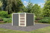 Karibu Gartenhaus QUBIC 2 terragrau 19mm Wandstärke