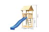 Karibu Spielturm LOTTI Spielturm naturbelassen inkl. Sandkiste und Rutsche blau