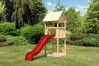 Karibu Spielturm LOTTI Spielturm naturbelassen inkl. Sandkiste und Rutsche rot