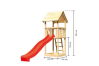 Karibu Spielturm LOTTI Spielturm naturbelassen inkl. Sandkiste und Rutsche rot