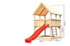 Karibu Spielturm LUIS Spielturm naturbelassen inkl. Sandkiste und Rutsche rot