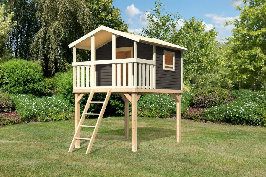 Karibu Spielturm Stelzenhaus BENJAMIN terragrau