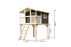 Karibu Spielturm Stelzenhaus BENJAMIN terragrau
