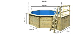 Karibu Pool MODELL 1 VARIANTE B Classic Deck Folie BLAU