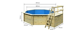 Karibu Pool MODELL 2 VARIANTE B Classic Deck Folie BLAU