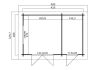 Gartenhaus MOSEL 440x300 cm (L); 40 mm Doppelnut; ohne Boden; 2-Raum-Haus