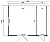 Gartenhaus RHEIN 560x420 cm (L); 40 mm Doppelnut; ohne...