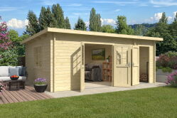 Gartenhaus RHEIN 560x420 cm (L); 40 mm Doppelnut; ohne Boden; 2-Raum-Haus
