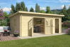 Gartenhaus RHEIN 560x420 cm (L); 40 mm Doppelnut; ohne Boden; 2-Raum-Haus