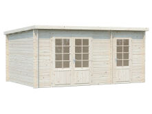Gartenhaus ELLA 13,1 m²; 470x320 cm, 28mm Bohlen, naturbelassen