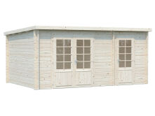 Gartenhaus ELLA 13,1 m²; 470x320 cm, 28mm Bohlen, naturbelassen