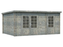Gartenhaus ELLA 13,1 m²; 470x320 cm, 28mm Bohlen, naturbelassen