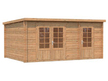 Gartenhaus ELLA 13,1 m²; 470x320 cm, 28mm Bohlen, naturbelassen