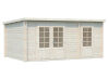 Gartenhaus ELLA 13,1 m²; 470x320 cm, 28mm Bohlen, naturbelassen