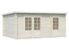 Gartenhaus ELLA 13,1 m²; 470x320 cm, 28mm Bohlen, naturbelassen