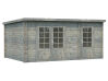 Gartenhaus ELLA 13,1 m²; 470x320 cm, 28mm Bohlen, naturbelassen
