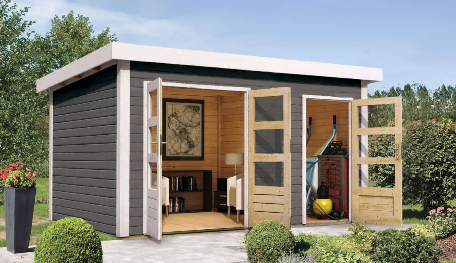 4010090918792 - Gartenhaus SCHÖNBUCH 1 terragrau 1 366x246 cm  38 mm Doppelnut