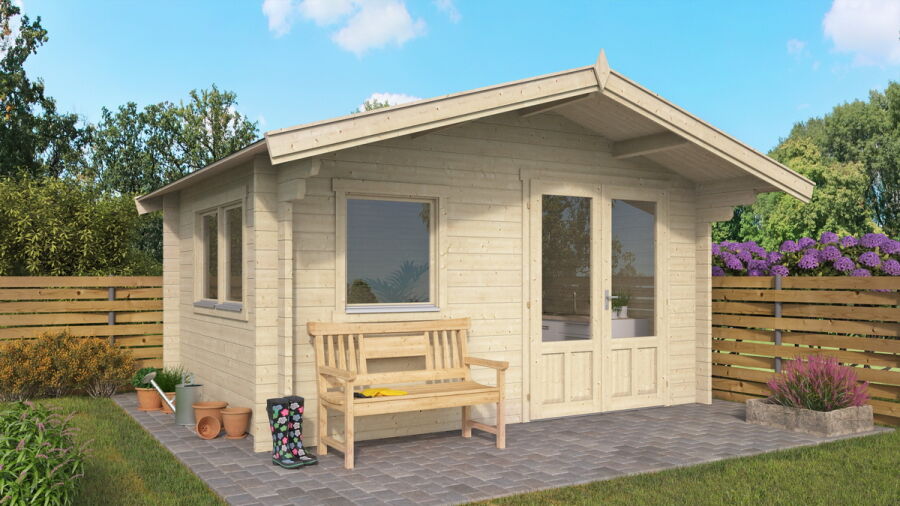 Gartenhaus BALTRUM 4x4 m / 50mm / naturbelassen