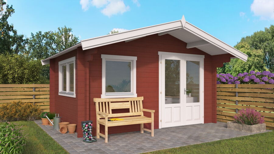 Gartenhaus BALTRUM 4x4 m / 50mm / einseitig farblich behandelt