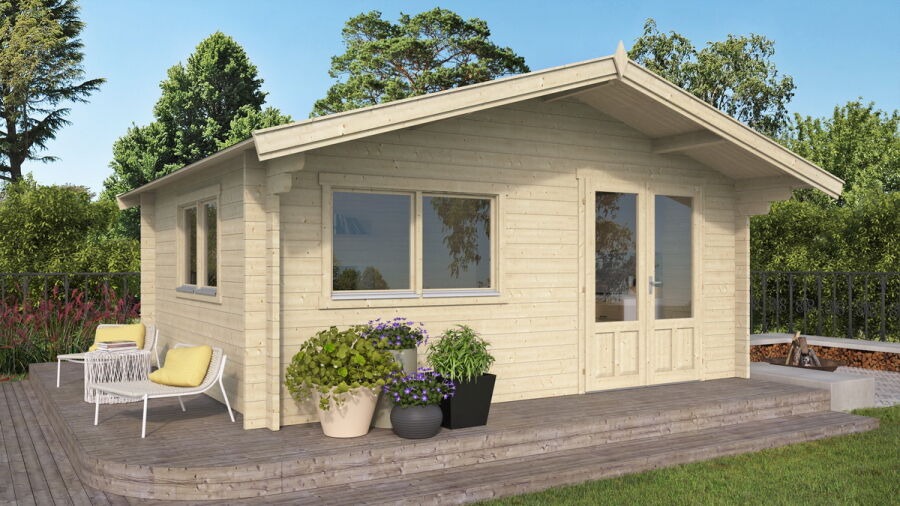 Gartenhaus BALTRUM 5x4 m / 50mm / einseitig farblich behandelt