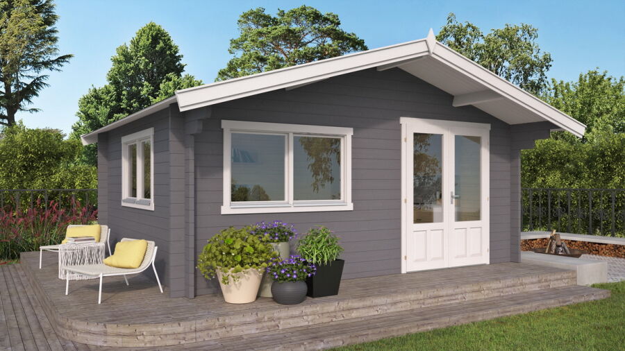 Gartenhaus BALTRUM 5x4 m / 50mm / einseitig farblich behandelt