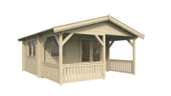 Gartenhaus JUIST 4x4 m + 2 m Terrasse / 50mm