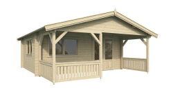 Gartenhaus JUIST 5x5 m + 2 m Terrasse / 50mm