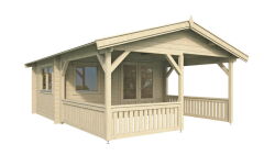 Gartenhaus JUIST 4x4 m + 3 m Terrasse / 50mm