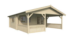 Gartenhaus JUIST 5x5 m + 3 m Terrasse / 50mm