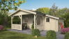 Gartenhaus SPIEKEROOG 4x4 m + 2 m Terrasse und seitlicher Anbau / 50mm