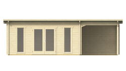Gartenhaus Carmen 5x4 m + 3 m Schleppdach / 45mm