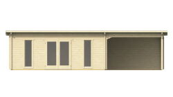Gartenhaus Carmen 6x5 m + 4 m Schleppdach / 70mm
