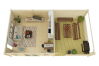 Gartenhaus Carina 5x5 m + 4 m Schleppdach mit Geländer / 45mm