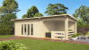 Gartenhaus Christina 5x4 m + 3 m Schleppdach mit Geländer / 45mm