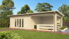 Gartenhaus Christina 5x4 m + 4 m Schleppdach mit Geländer / 45mm