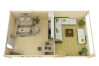 Gartenhaus Christina 5x5 m + 4 m Schleppdach mit Geländer / 45mm