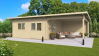 Gartenhaus Celina 5x5 m + 3 m Schleppdach / 45mm