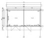 Gartenhaus LINUS; 575x300 cm ISO (A); 44 mm Doppelnut; ohne Boden