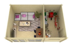 Gartenhaus MIKA; 595x400 cm ISO (R); 40 mm Doppelnut;...