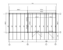 Gartenhaus VINCENT; 714x298 cm (A); 44 mm Doppelnut; inkl Boden