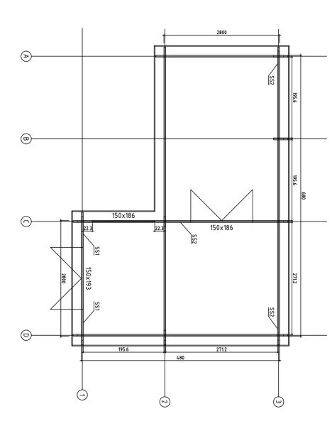 Gartenhaus RAPHAEL; 500x700 cm ISO (A); 44 mm Doppelnut; inkl. Boden