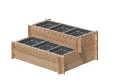COMBO 2x3 Pflanztreppe, Lärche 110x80x45 cm