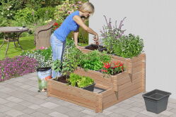 COMBO 3x3 Pflanztreppe, Lärche 110x114x63 cm