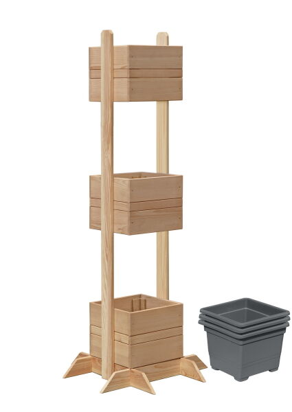 BALKO Pflanzturm Hochbeet, Lärche 70x70x180cm (AL)