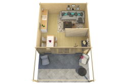 Gartenhaus AUGSBURG 1, 500x500 cm ISO (A), 44 mm...