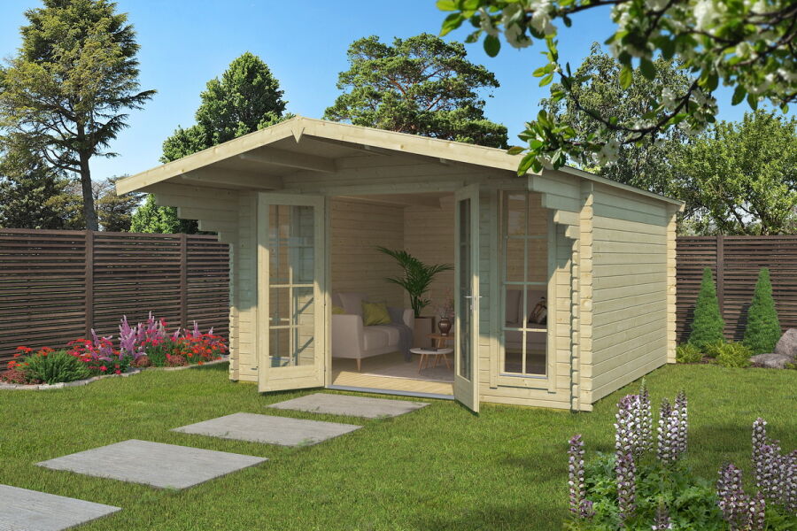 Gartenhaus JESSICA 400x400 cm ISO (L); 40 mm Doppelnut; inklusive Boden