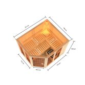 Karibu Sauna AINUR 3 (Eckeinstieg) / kein Dachkranz / ohne Ofen